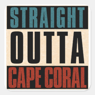 Sticker Carré Droit devant Cape Coral Floride FL
