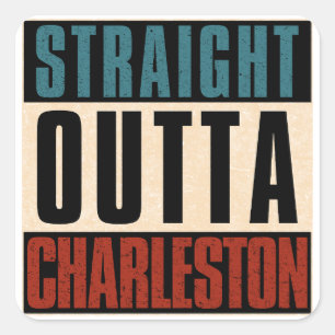 Sticker Carré Droit devant Charleston Caroline du Sud SC