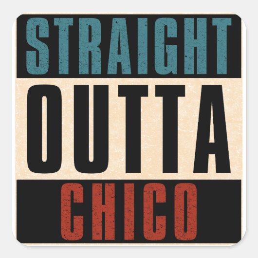 Sticker Carré Droit devant Chico California CA (Devant)