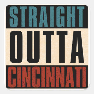Sticker Carré Droit devant Cincinnati Ohio OH