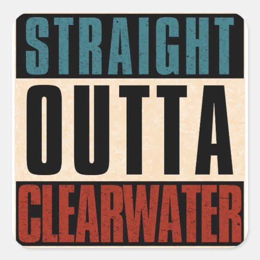 Sticker Carré Droit devant Clearwater Floride FL (Devant)