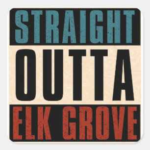 Sticker Carré Droit devant Elk Grove Californie CA