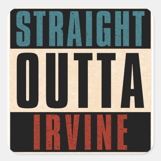 Sticker Carré Droit devant Irvine California CA (Devant)