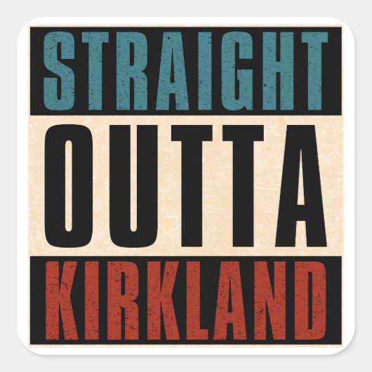 Sticker Carré Droit devant Kirkland Washington WA (Devant)