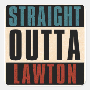Sticker Carré Droit devant Lawton Oklahoma OK