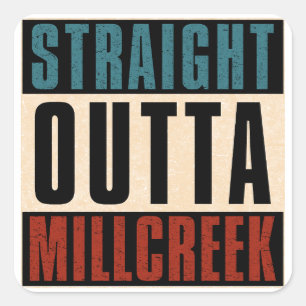 Sticker Carré Droit devant Millcreek Utah UT