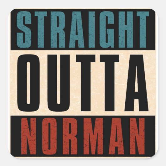 Sticker Carré Droit devant Norman Oklahoma OK (Devant)