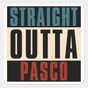 Sticker Carré Droit devant Pasco Washington WA