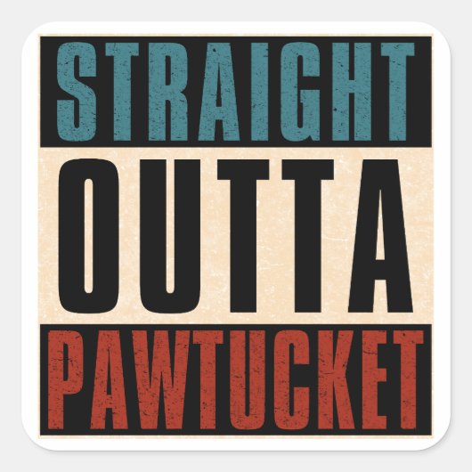 Sticker Carré Droit devant Pawtucket Rhode Island RI (Devant)