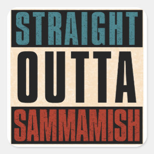 Sticker Carré Droit devant Sammamish Washington WA