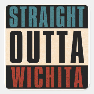 Sticker Carré Droit devant Wichita Kansas KS