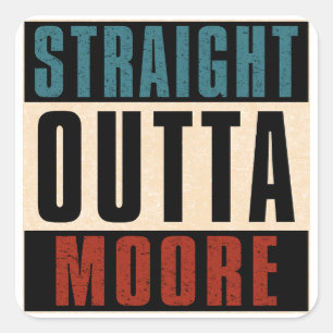 Sticker Carré Droit en direction de Moore Oklahoma OK