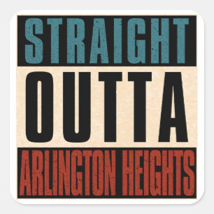 Sticker Carré Droite en direction d'Arlington Heights Illinois I