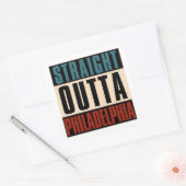 Sticker Carré Droite en direction de Philadelphie Pennsylvanie P (Enveloppe)