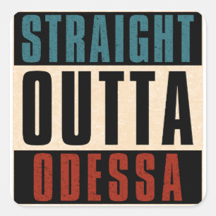 Sticker Carré Droite en direction d'Odessa Texas TX