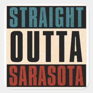 Sticker Carré Droite Outta Sarasota Floride FL