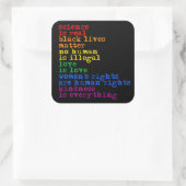 Sticker Carré Droits LGBTQ La science est un vrai amour c'est l' (Sac)