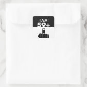 Sticker Carré Drôle 60e cadeau d'anniversaire, 59 Plus un (Sac)