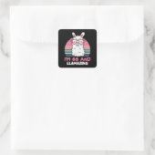 Sticker Carré Drôle Adorable Llama 66e Anniversaire Don Pour Fem (Sac)