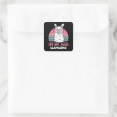 Sticker Carré Drôle Adorable Llama 69e Anniversaire Cadeau Pour (Sac)