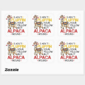 Sticker Carré Drôle Alpaca Wound Llama Infirmière Praticien Cade (Feuille)