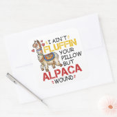Sticker Carré Drôle Alpaca Wound Llama Infirmière Praticien Cade (Enveloppe)