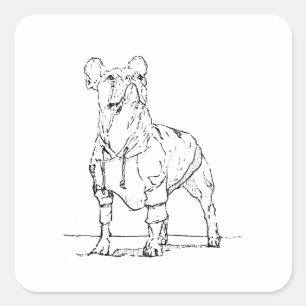 Sticker Carré Drôle Boul'dog français – À tes pensées