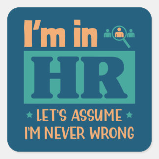 Sticker Carré Drôle Cadeau de l'agent des RH | Cadeau du collabo