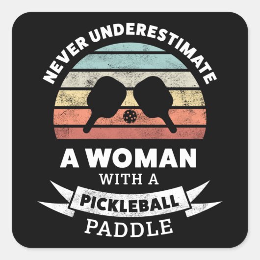 Sticker Carré Drôle cadeau Pickleball Paddle pour grand-mère (Devant)
