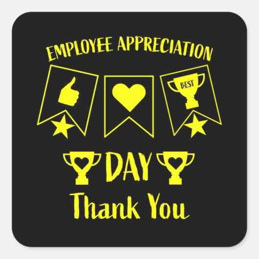 Sticker Carré Drôle Cadeaux RH d'entreprise (Devant)