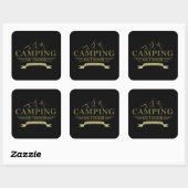 Sticker Carré Drôle camper de camping dit pour les campeurs (Feuille)