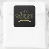 Sticker Carré Drôle camper de camping dit pour les campeurs (Sac)