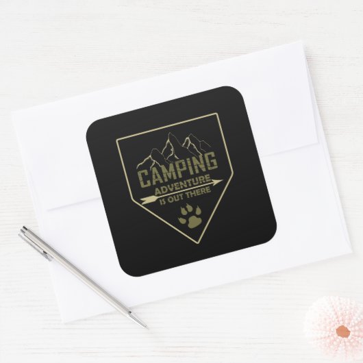 Sticker Carré Drôle camper de camping dit pour les campeurs (Enveloppe)