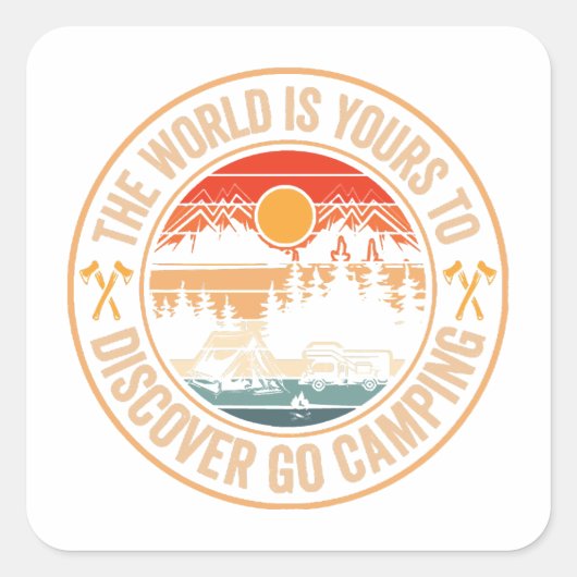 Sticker Carré Drôle Camping Campfire Smores Citation (Devant)