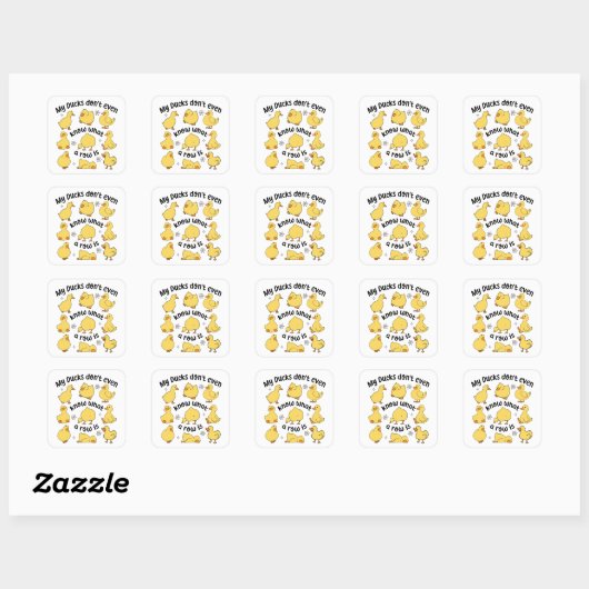 Sticker Carré Drôle Canards Sarcastique (Feuille)