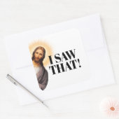 Sticker Carré Drôle Citation De Jésus - J'Ai Vu Ça ! (Enveloppe)