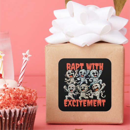 Sticker Carré Drôle Dancing Mummies Rapt avec excitation (Fête)