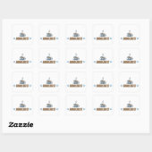 Sticker Carré Drôle de café (Feuille)