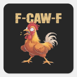 Sticker Carré Drôle de corbeau humour gothique F-Caw-F
