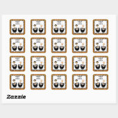 Sticker Carré Drôle de Thanksgiving (Feuille)