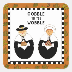 Sticker Carré Drôle de Thanksgiving