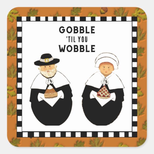 Sticker Carré Drôle de Thanksgiving (Devant)