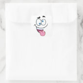 Sticker Carré drôle de visage (Sac)