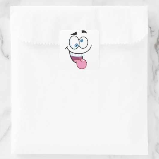 Sticker Carré drôle de visage (Sac)