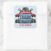 Sticker Carré Drôle Dieu Créé Conducteurs de Camion (Sac)