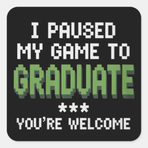Sticker Carré Drôle diplômé joueur 2025 Graduation