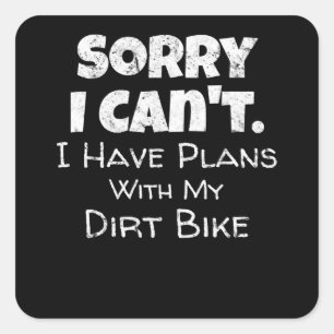 Sticker Carré Drôle Dirt Vélo Devis Motocross Racing Motorcycle