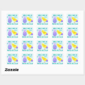 Sticker Carré Drôle Easter Chick Egg Crack Humour Dessin (Feuille)
