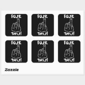 Sticker Carré Drôle expression de frustration (fausse f-bombe) v (Feuille)