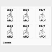 Sticker Carré Drôle expression de frustration (fausse f-bombe) v (Feuille)